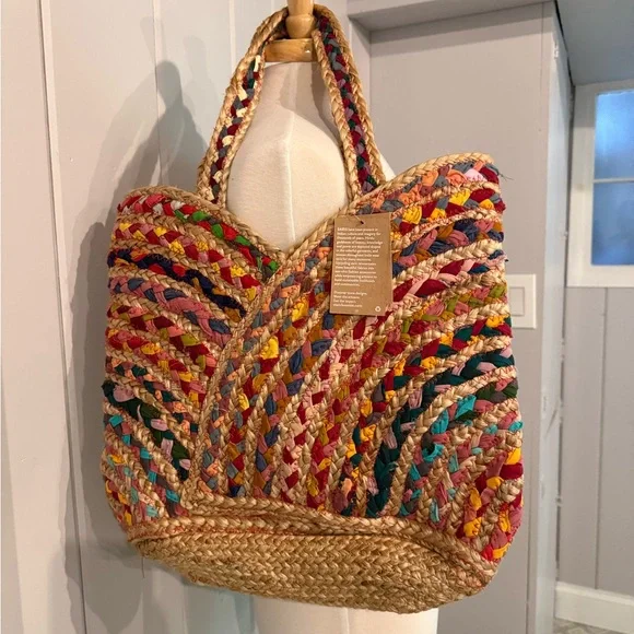 Multicolor Woven Tote Bag - Picture 7 of 9